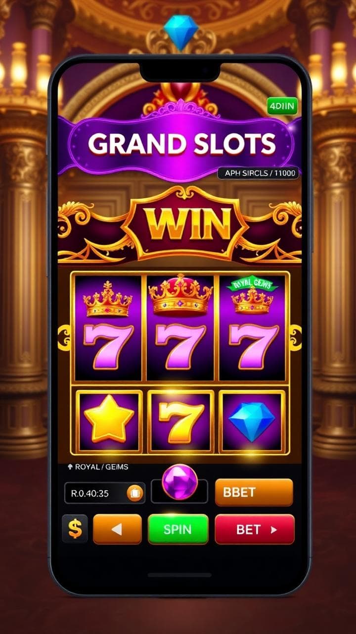 Grand Slots Social Casino main royal slot screen